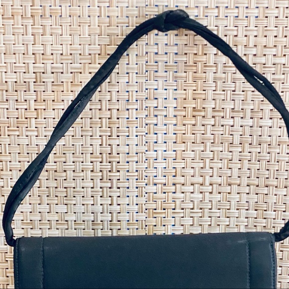 🌟HP🌟VTG 1950s Black Silk Knotted Strap Box Bag - Picture 8 of 13
